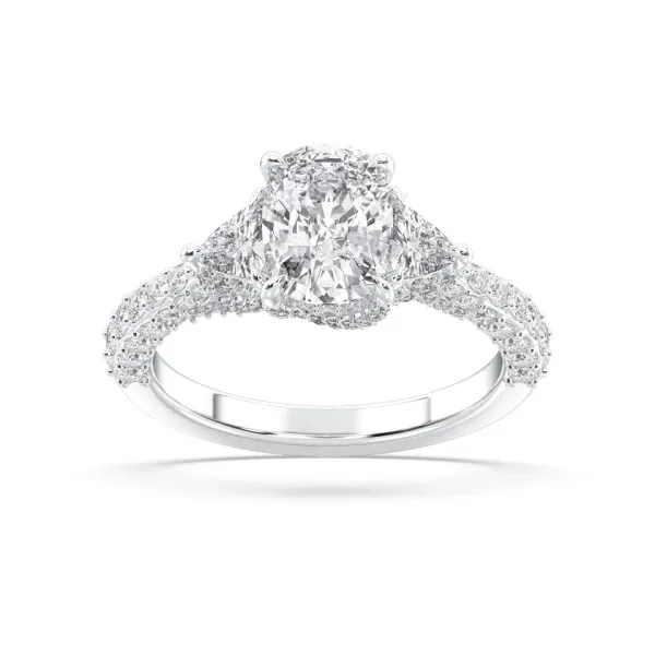 Platinum Cushion Cut High End Ring - KJR14986