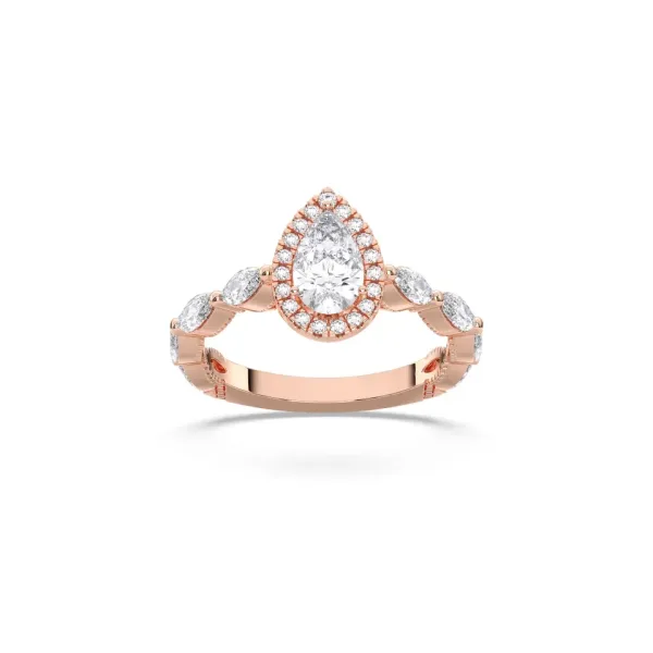 Rose gold Pear Cut Fancy Ring - DVR019