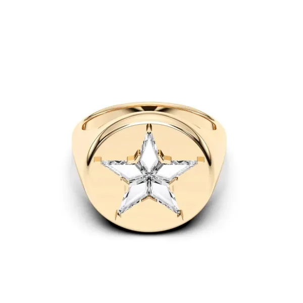 Yellow gold Cut Skystar Signet Ring - KR20819ST