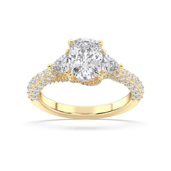Yellow gold Cushion Cut High End Ring - KJR14986