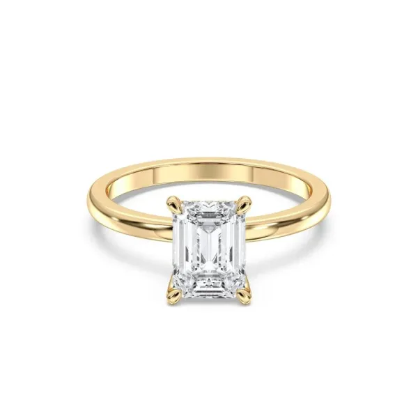Yellow gold Emerald Cut Collar Ring - DVR008