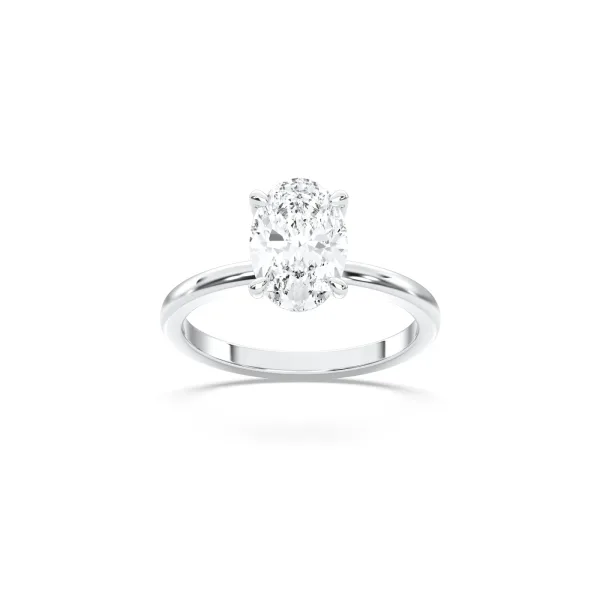 Silver Oval Cut Collar Ring - DVR008