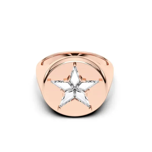 Rose gold Cut Skystar Signet Ring - KR20819ST