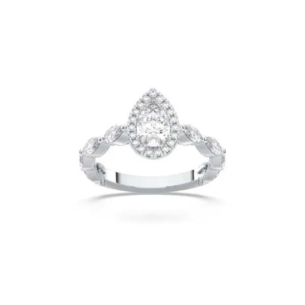 Platinum Pear Cut Fancy Ring - DVR019