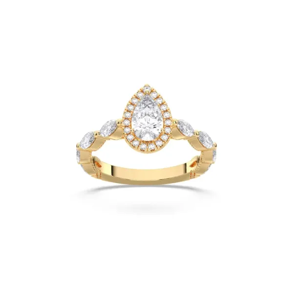 Yellow gold Pear Cut Fancy Ring - DVR019