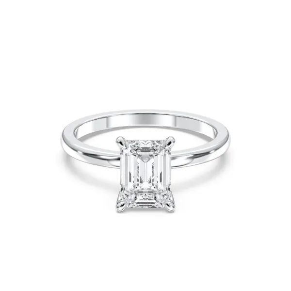Platinum Emerald Cut Collar Ring - DVR008